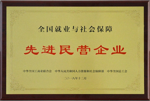 齊峰新材料股份有限公司 被評為“全國就業與社會保障先進民營企業”